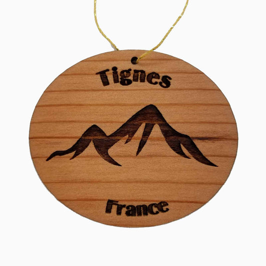 Tignes France Ornament Handmade Wood Ornament Tignes Souvenir Mountain Ski Resort