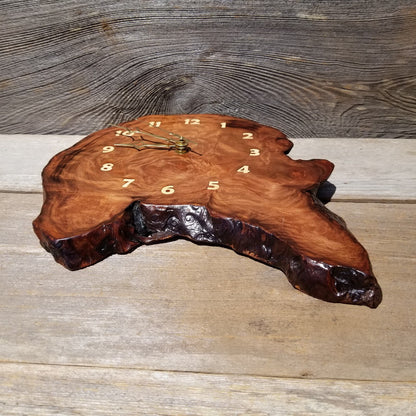 Redwood Clock Handmade Wall Hanging Rustic Burl Live Edge #487 Anniversary Gift Wedding Gift One Of a Kind Small Wall Clock