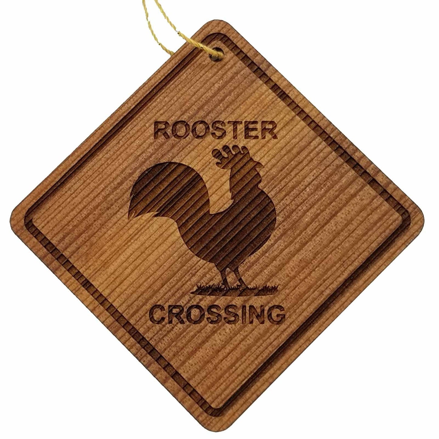 Wholesale Rooster Crossing Ornament - Rooster Ornament - Wood Souvenir