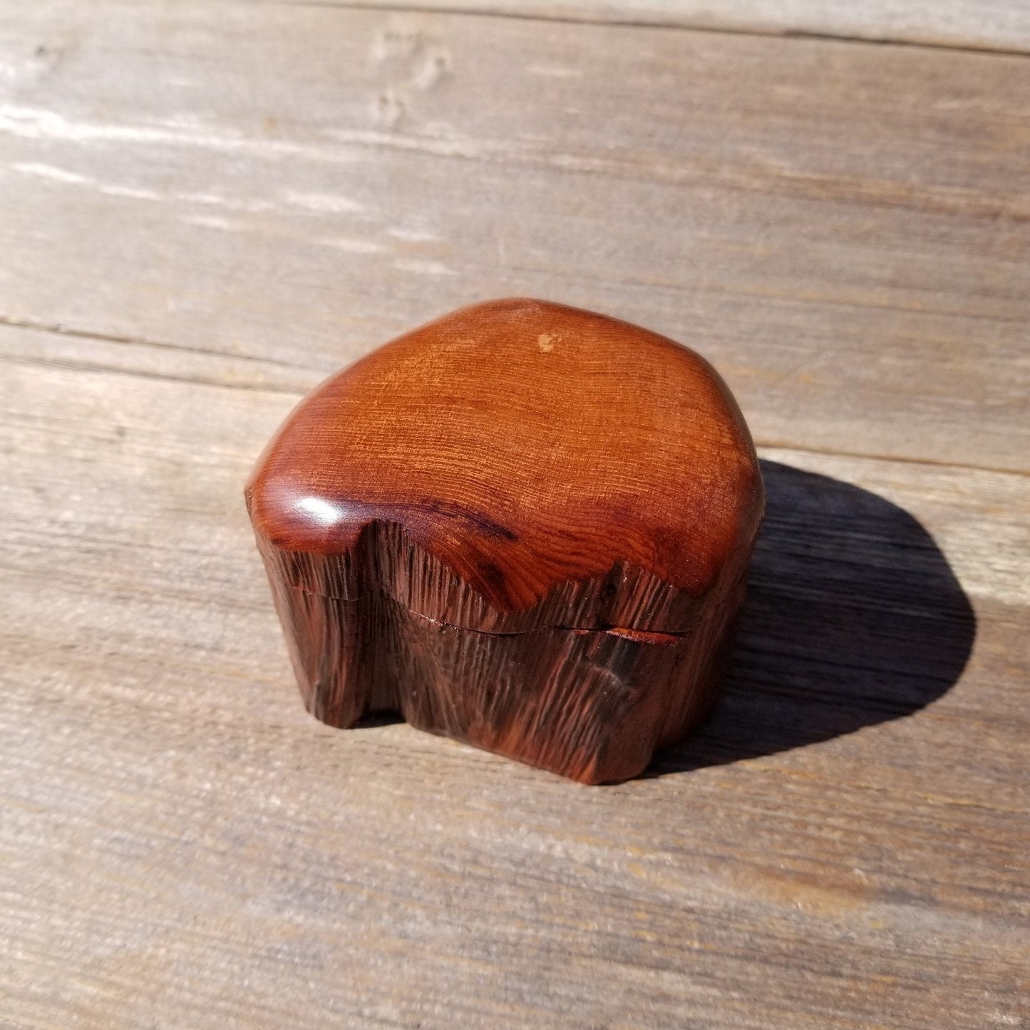 Wood Ring Box Redwood Rustic Handmade California Redwood #516 Jewelry Box Storage Box Token Ashes