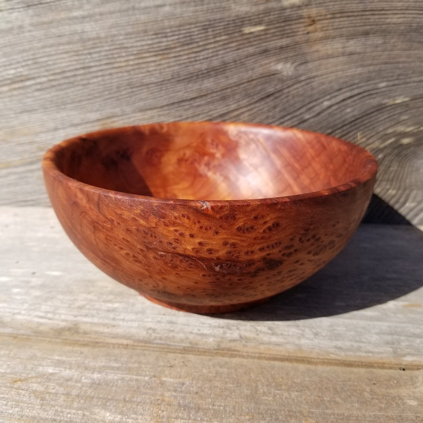 Redwood Bowl Burl Hand Turned 5.5 Inch Wood Salad Bowl #450 Made out of Rare Redwood Gorgeous Grain