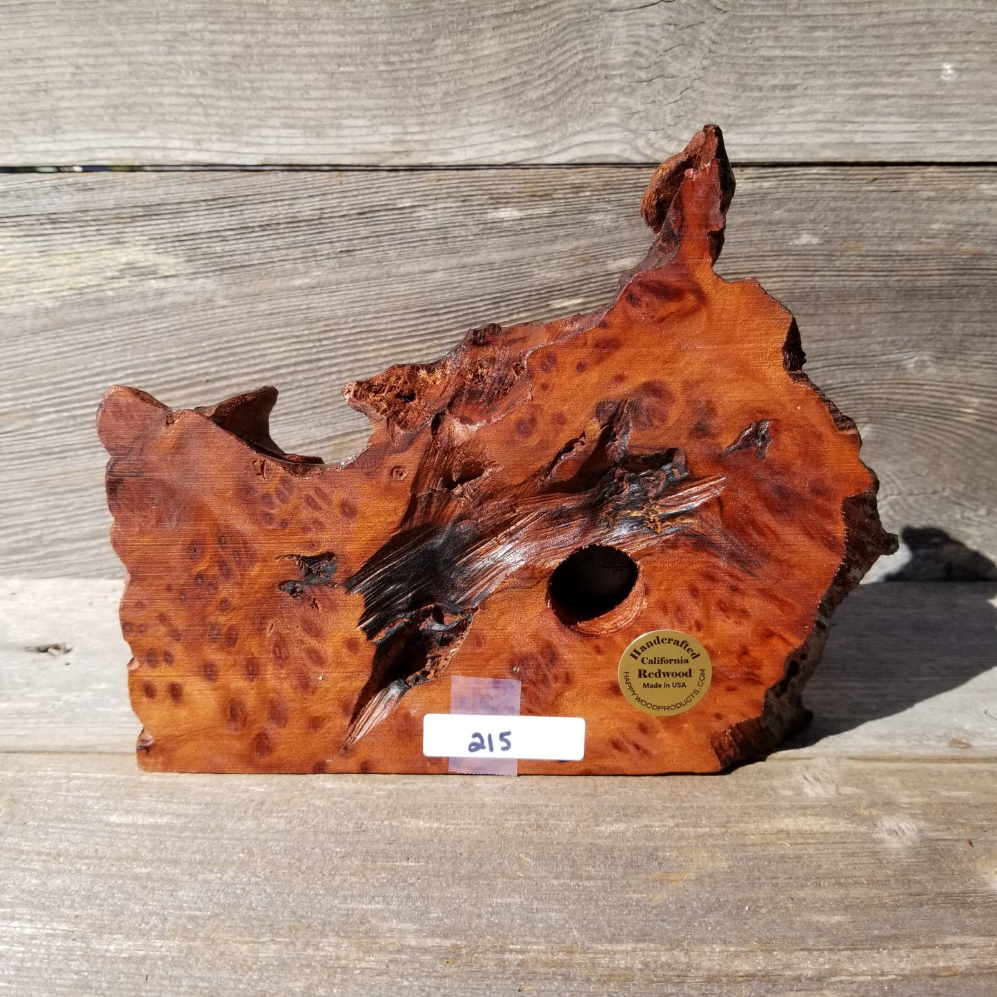 Redwood Burl Wood Clock Mantle Desk Office Gifts for Men Sitting Wood Birdseye Table Shelf #215 Mother's Day Gift