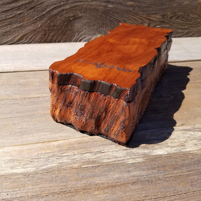 Wood Valet Box Curly Redwood Tree Engraved Rustic Handmade CA Storage #495 Handcrafted Christmas Gift Engagement Gift for Men Jewelry