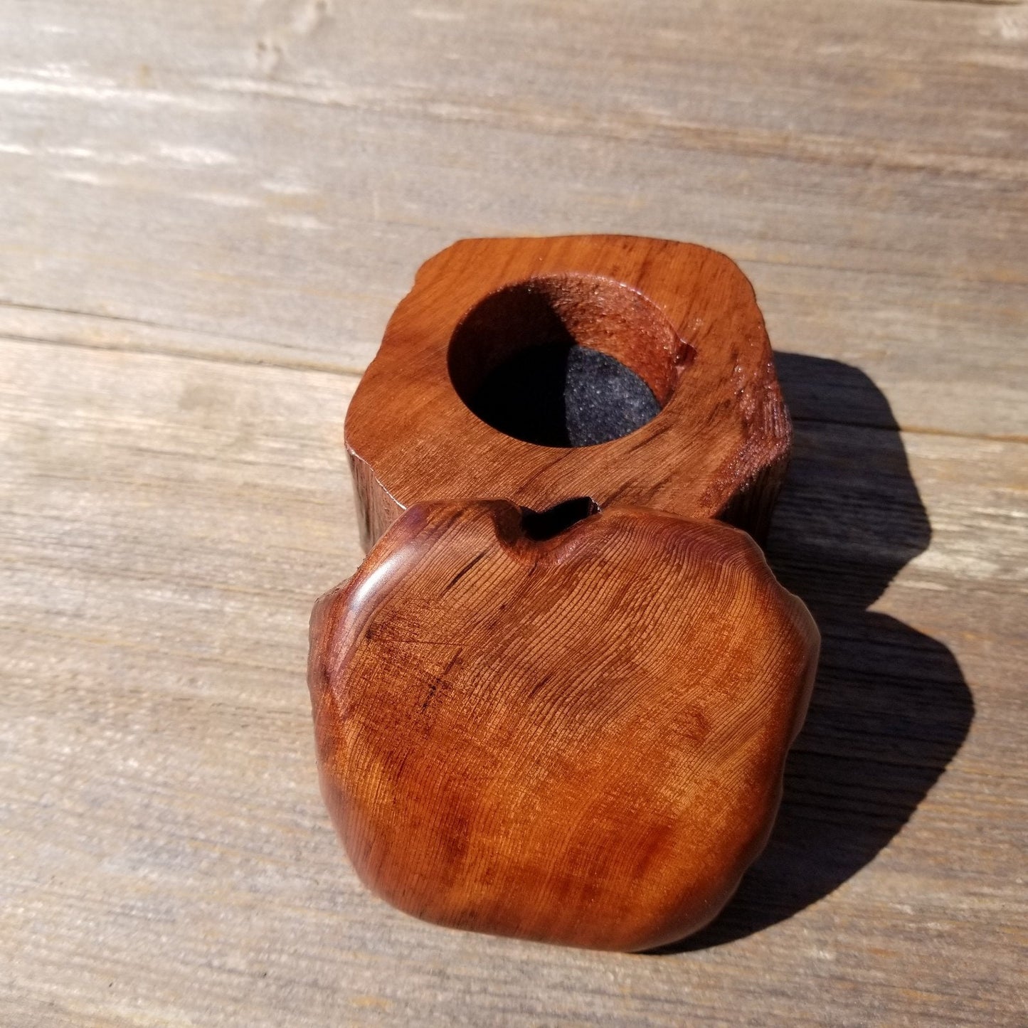 Wood Ring Box Redwood Rustic Handmade California #517 Storage Live Edge Mini Birthday Gift Christmas Gift Mother's Day Gift