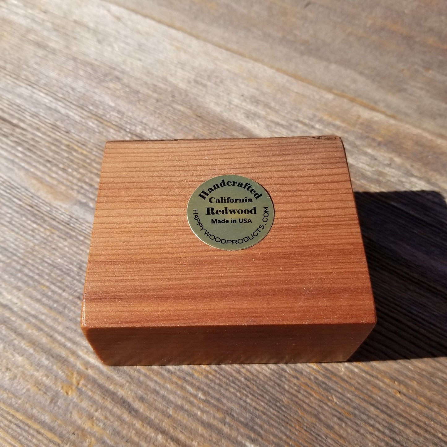 Wood Business Card Holder - Rustic Office Desk Organizer - California Redwood - Handmade - Gift for Him - Gift for Her - Graduation Gift