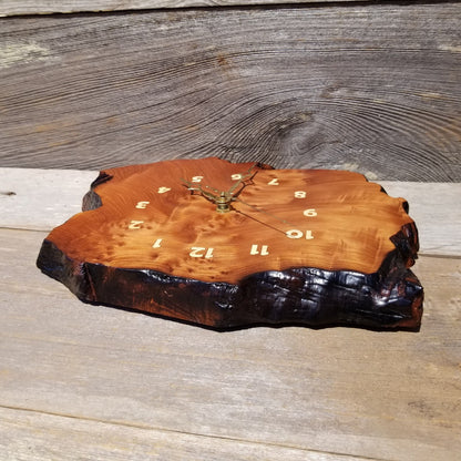 Wood Wall Clock Redwood Clock Handmade Wall Hanging Rustic Wedding Gift Burl Live Edge #486 Anniversary Small