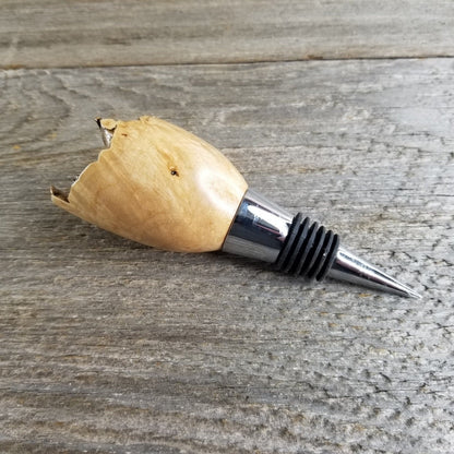 Maple Wood Wine Stopper Rustic Edge - Wedding Favor Wine Gift - #310