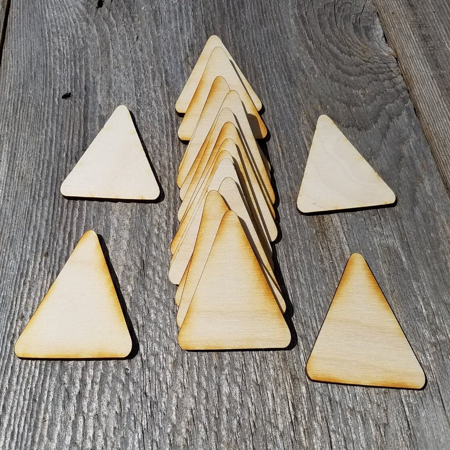 Wood Cutout Triangles - 2.5 Inch - Unfinished Wood - Lot of 12 - Wood Blank Craft Projects - DIY - Make Your Own - Teacher Supplies