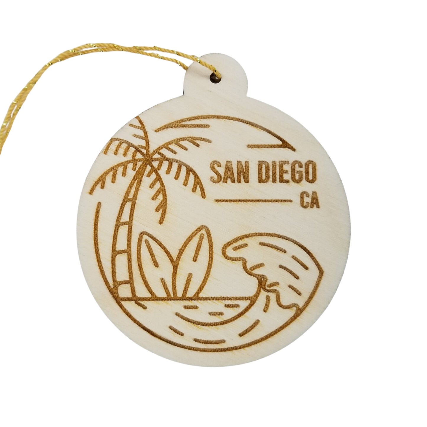 Wholesale San Diego California Wood Ornament Souvenir CA Ocean Beach