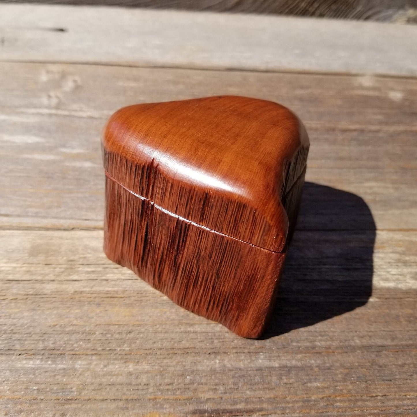 Wood Ring Box Redwood Rustic Handmade California Storage #525 Engagement Birthday Gift Mother's Day Gift Gift for Friend