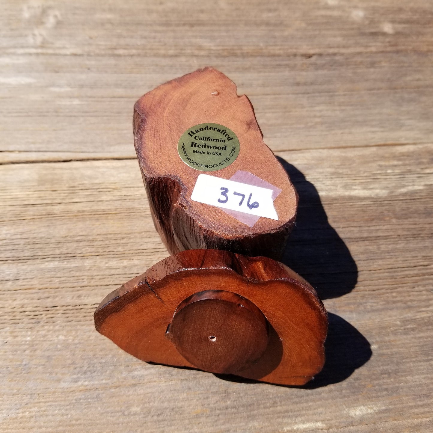 Wood Ring Box Redwood Rustic Handmade California Storage Live Edge Mini #376 Birthday Gift Christmas Gift Mother's Day Gift