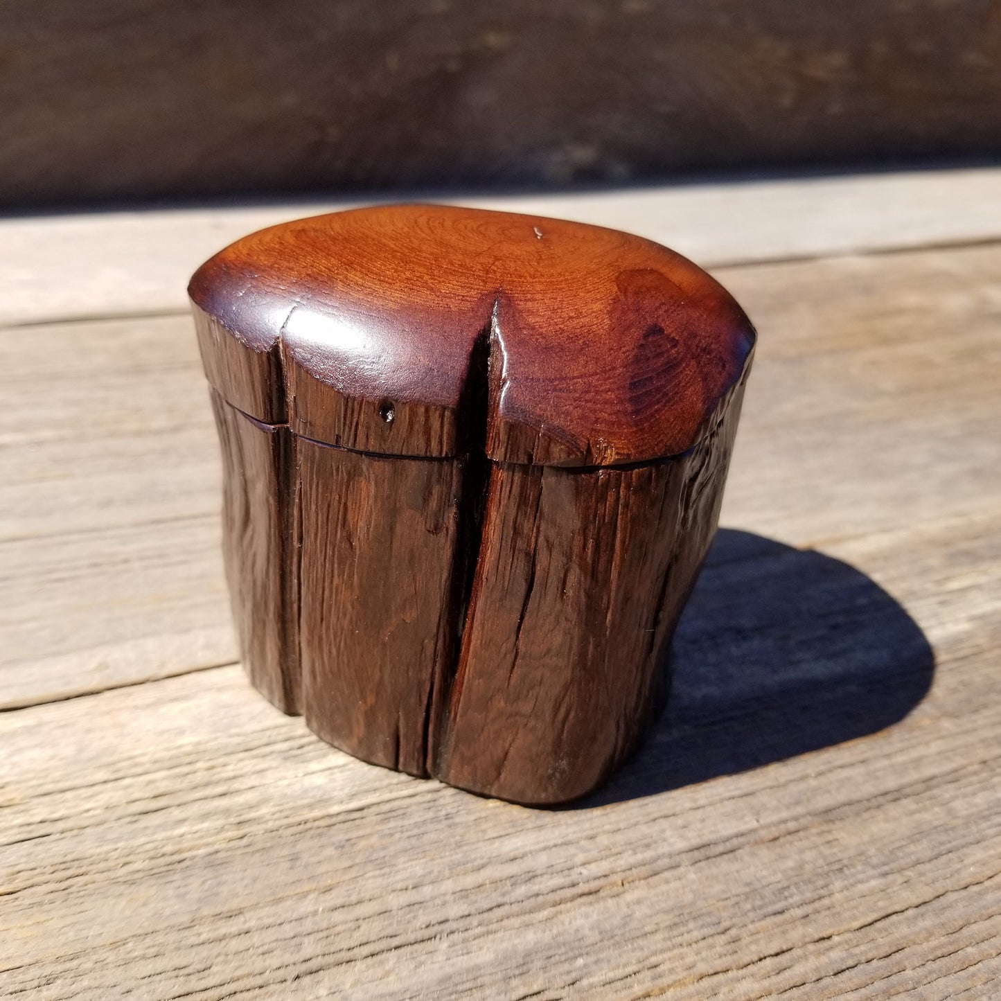 Handmade Wood Box with Redwood Rustic Handmade Ring Box California Redwood #373 Christmas Gift Anniversary Gift Ideas