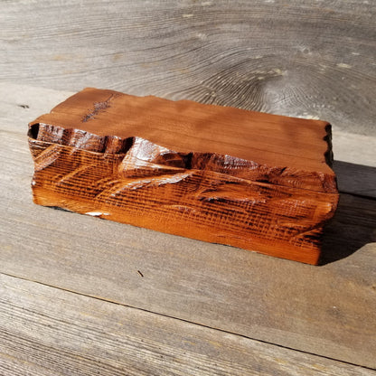 Wood Valet Box Curly Redwood Tree Engraved Rustic Handmade CA Storage #439 Handcrafted Christmas Gift Engagement Gift for Men Jewelry