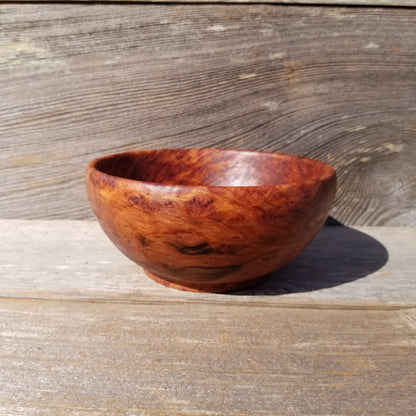 Redwood Bowl Burl Hand Turned 5.5 Inch Wood Salad Bowl Made out of Rare Redwood Gorgeous Grain #451