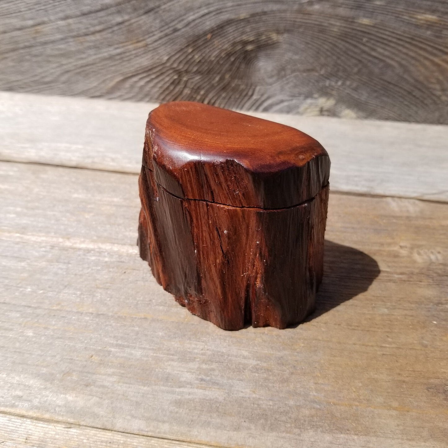 Handmade Wood Box with Redwood Rustic Handmade Ring Box California Redwood #464 Christmas Gift Anniversary Gift Ideas