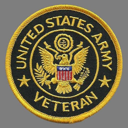 United States Army Veteran Patch Iron On United States Veteran Military Badge Emblem 3"