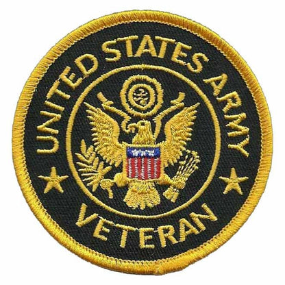 United States Army Veteran Patch Iron On United States Veteran Military Badge Emblem 3"