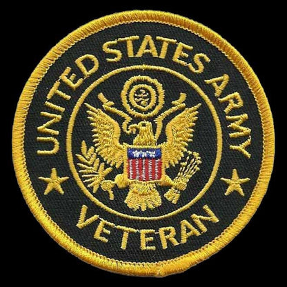 United States Army Veteran Patch Iron On United States Veteran Military Badge Emblem 3"