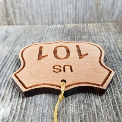 US HWY 101 Christmas Ornament Highway Road Sign Handmade Wood Ornament Made in USA Travel Souvenir