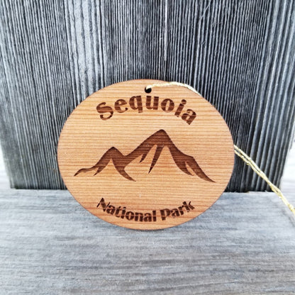 Sequoia National Park Mountains Ornament Handmade Wood Ornament California Souvenir CA Christmas Ornament