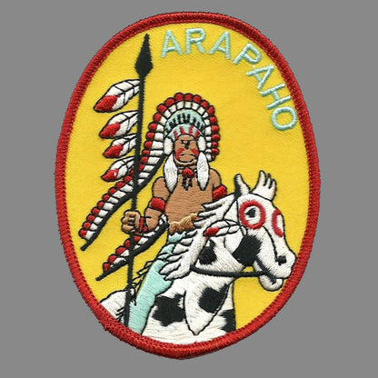 Vintage Arapaho Patch - Native American Indian Warrior Souvenir Badge Emblem