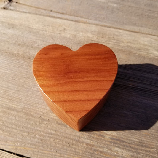 Handmade Wood Box with Redwood Heart Ring Box California Redwood #313