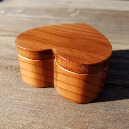 Handmade Wood Box with Redwood Heart Ring Box California Redwood #313