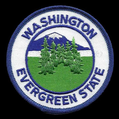 Washington Patch Iron On Evergreen State Trees WA Travel Souvenir Badge Emblem 3"