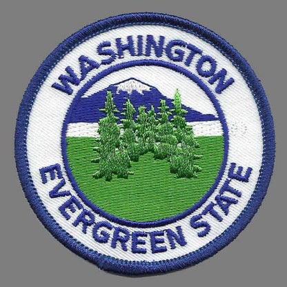 Washington Patch Iron On Evergreen State Trees WA Travel Souvenir Badge Emblem 3"