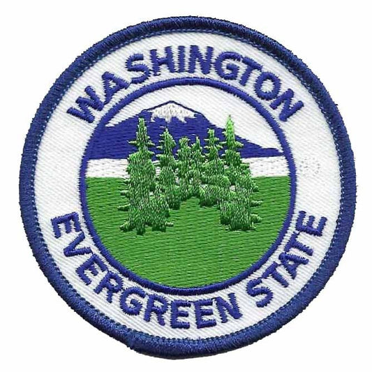 Washington Patch Iron On Evergreen State Trees WA Travel Souvenir Badge Emblem 3"