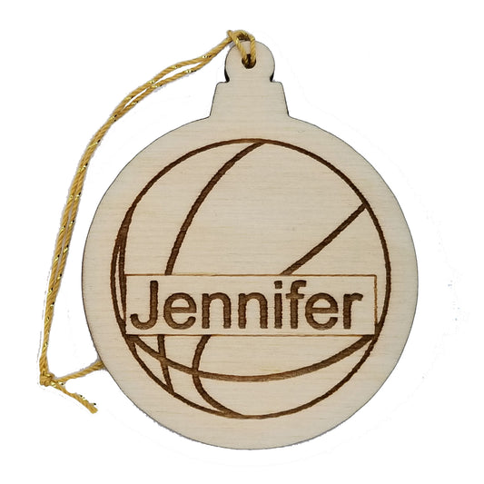 Basketball Wood Ornament - Basketball Player Gift - Engraved Ornament - Personalized