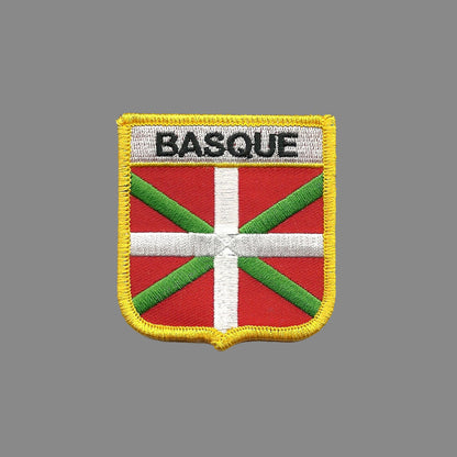 Basque Flag Patch - Iron On - Shield - Country Pride Badge Emblem