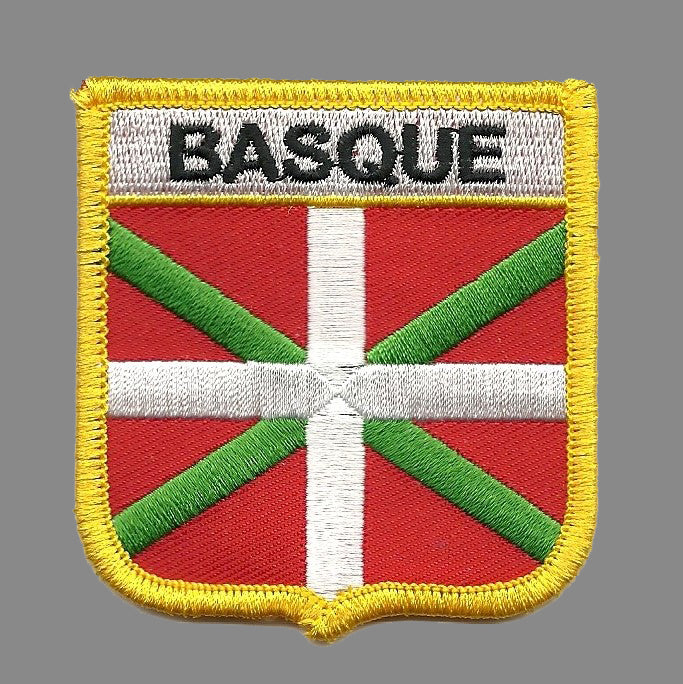 Basque Flag Patch - Iron On - Shield - Country Pride Badge Emblem