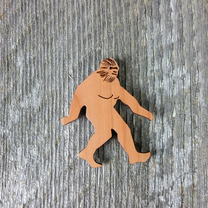 Bigfoot Magnet Sasquatch Redwood Souvenir Bigfoot Refrigerator Magnet Made in USA California Handmade Wood Sasquatch Redwood Magnet