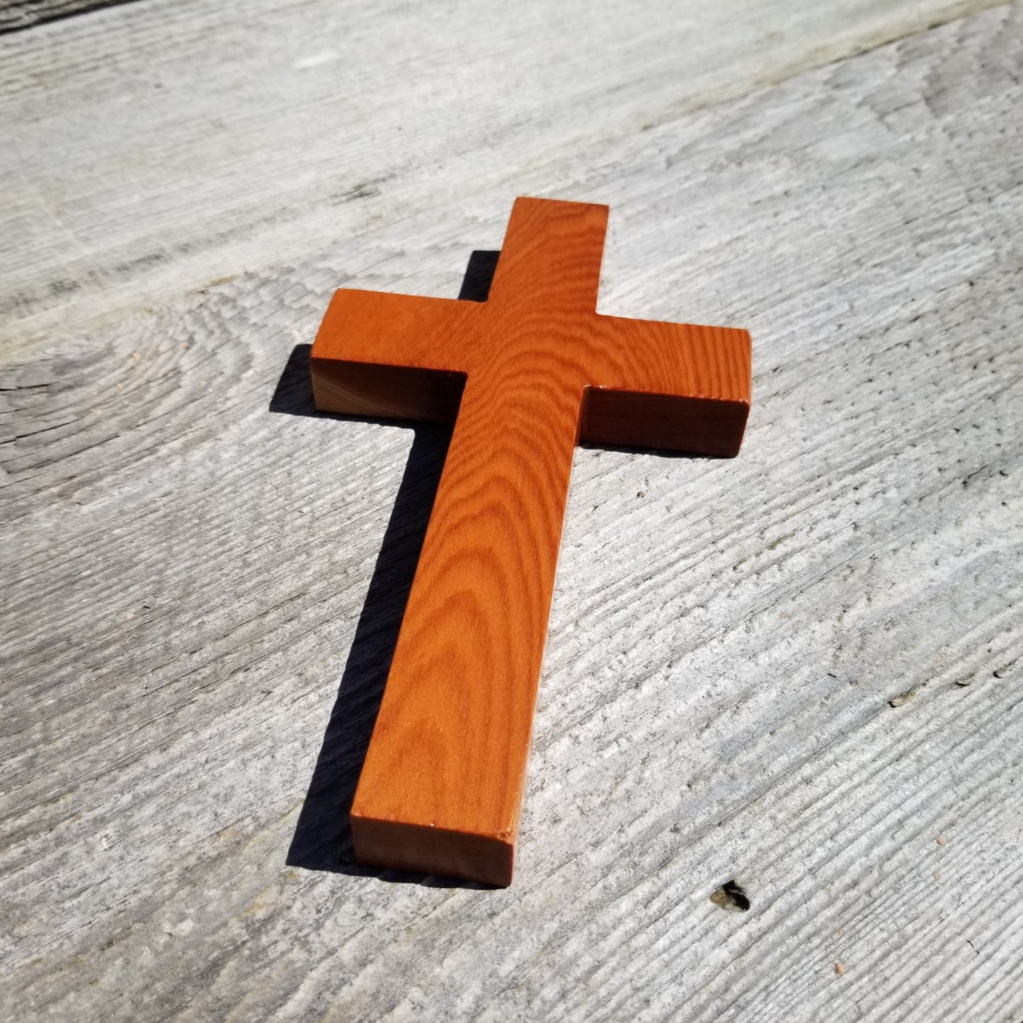 Wood Wall Cross - Wooden Cross - Redwood Cross - Cross 7 Inch