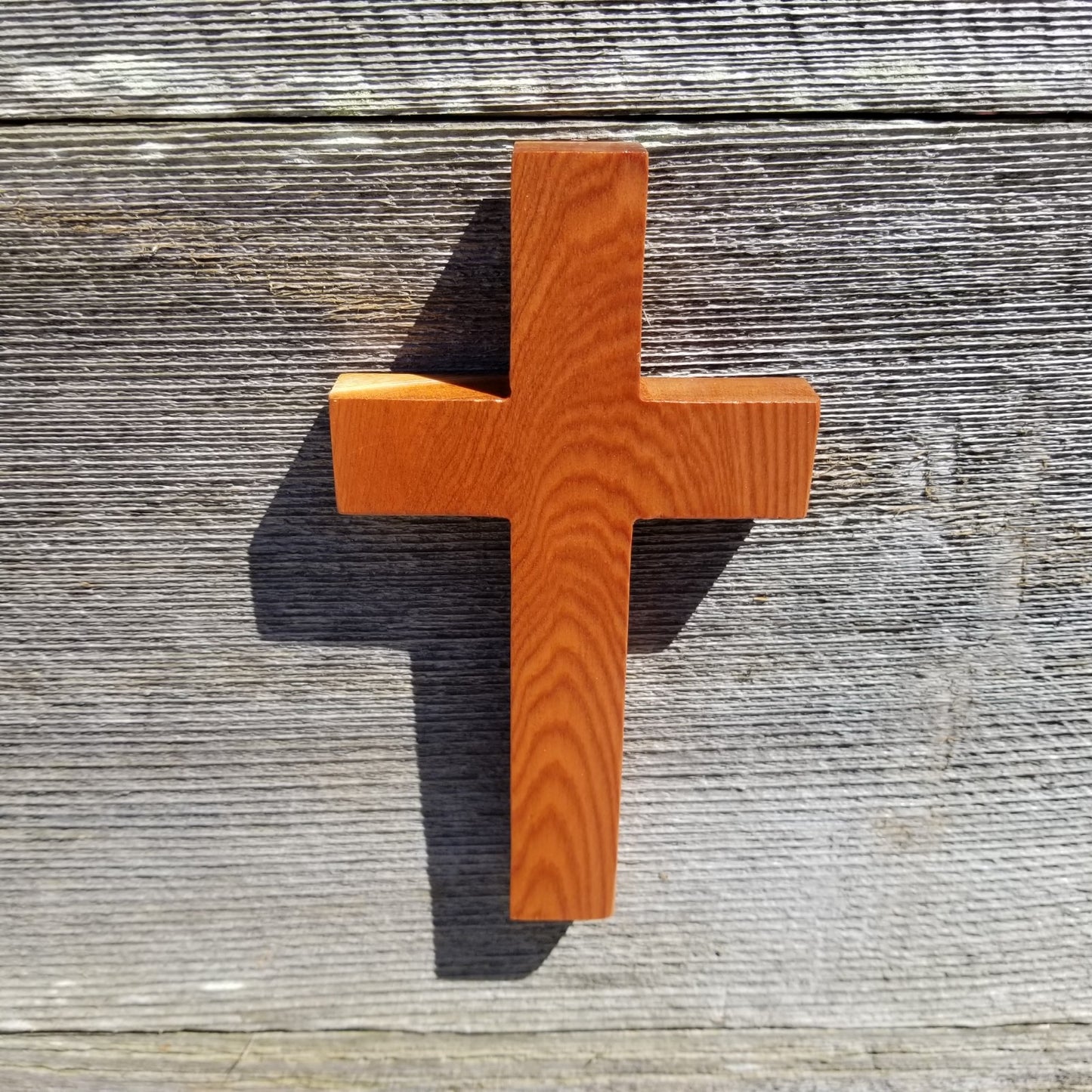 Wood Wall Cross - Wooden Cross - Redwood Cross - Cross 7 Inch