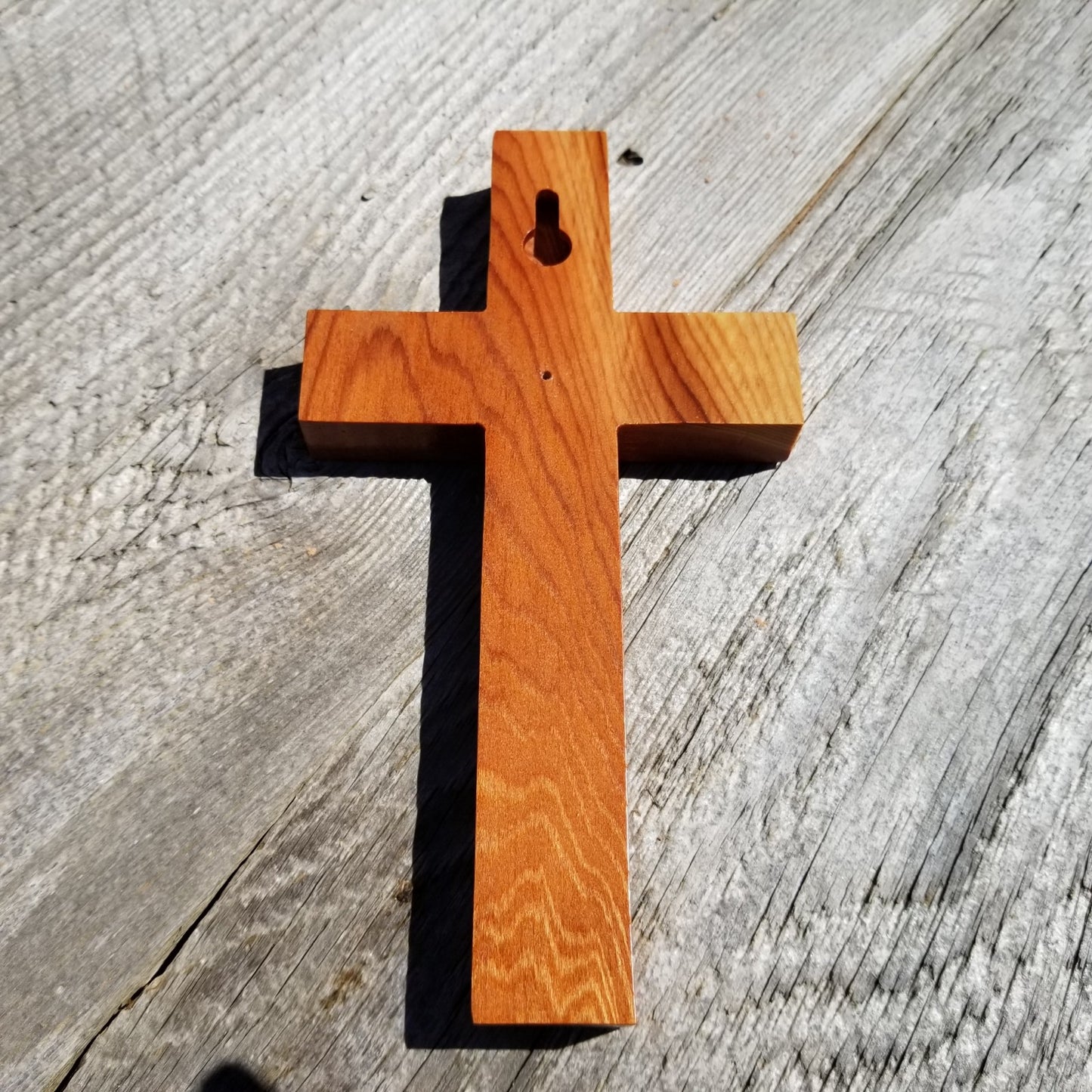 Wood Wall Cross - Wooden Cross - Redwood Cross - Cross 7 Inch