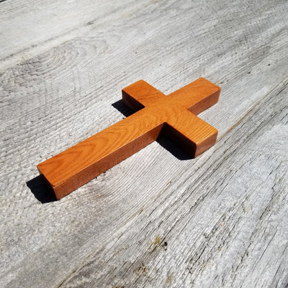 Wood Wall Cross - Wooden Cross - Redwood Cross - Cross 7 Inch