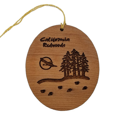 California Redwoods Wood Ornament Flying Eagle Trees Forest Bear Track