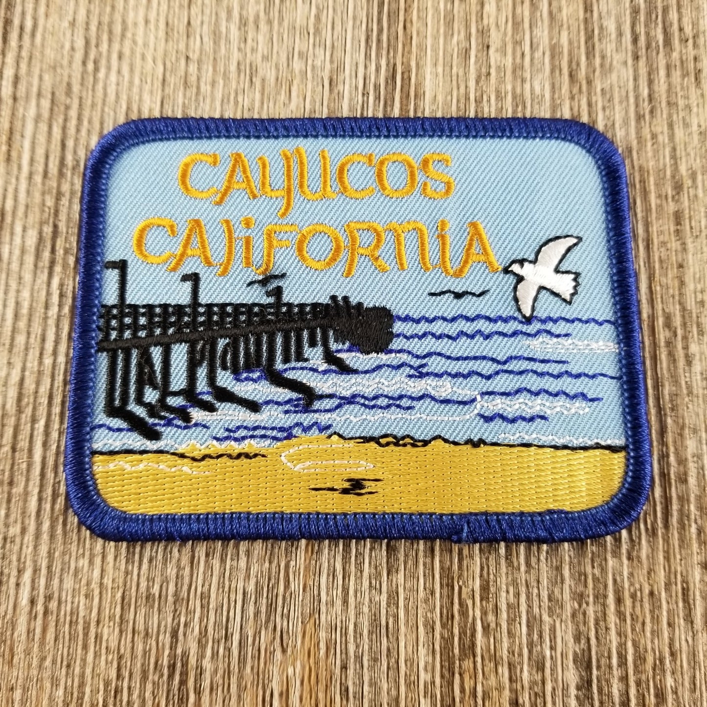 Cayucos Pier California Iron On Patch Souvenir Badge Emblem