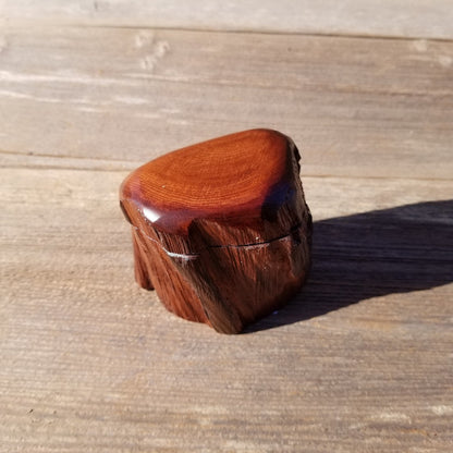 Wood Ring Box Redwood Rustic Handmade California Storage Live Edge Mini #318 Birthday Gift Christmas Gift Mother's Day Gift