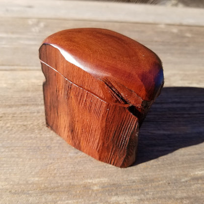 Wood Ring Box Redwood Rustic Handmade California Storage Live Edge Mini #318 Birthday Gift Christmas Gift Mother's Day Gift