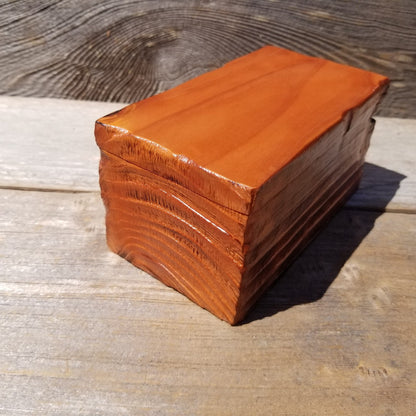 Redwood Jewelry Box Curly Wood Engraved Rustic Handmade California #471 Memento Box Dad Gift Trinkets Memories Stash Mens Valet