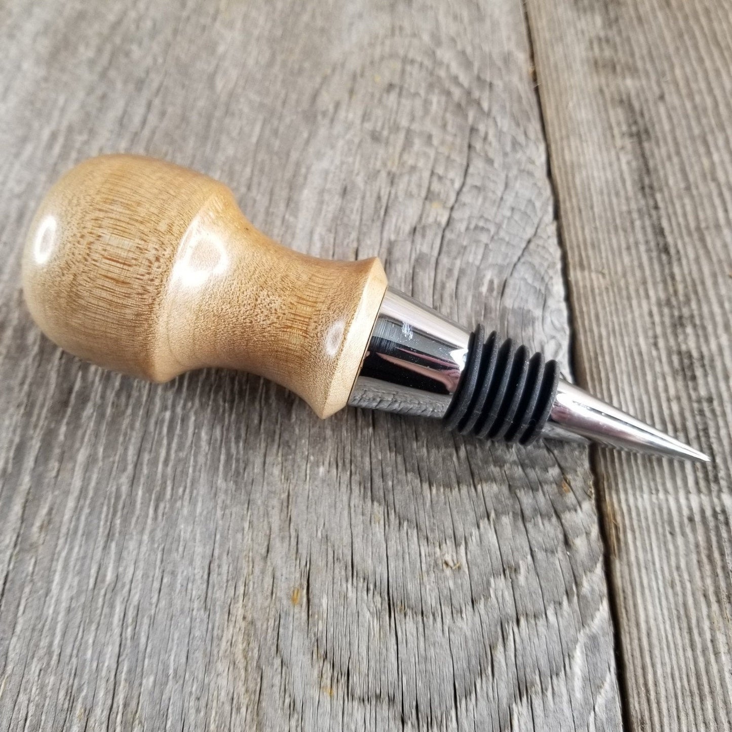 Wood Wine Stopper Maple Hand Turned Handmade Smooth Top Bottle Cork #302