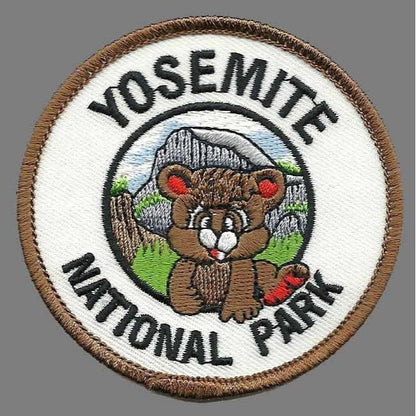 Yosemite National Park Patch - Iron On Bear Cub and Half Dome - California Souvenir CA Travel