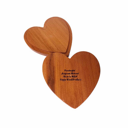 Wood Heart Box with California Redwood Jewelry Box - Ring Box