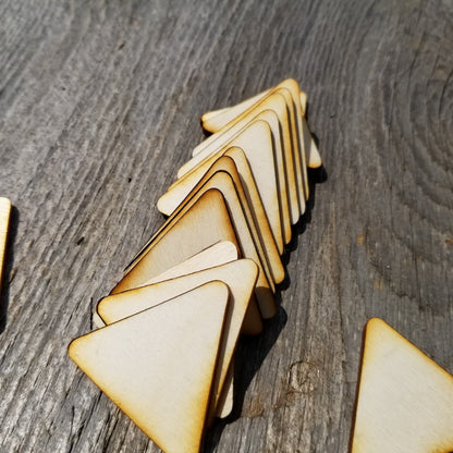 Wood Cutout Triangles - 1.75 Inch - Unfinished Wood - Lot of 12 - Wood Blank Craft Projects - DIY