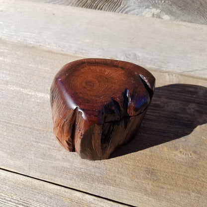 Wood Ring Box Redwood Rustic Handmade California Storage Live Edge Mini #338 Birthday Gift Christmas Gift Mother's Day Gift