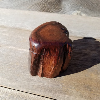 Wood Ring Box Redwood Rustic Handmade California Storage Live Edge Mini #338 Birthday Gift Christmas Gift Mother's Day Gift