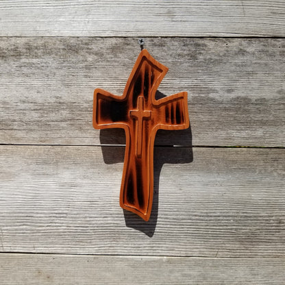 Wood Wall Cross - Rustic Torched Wooden Cross - Wall Cross - Cross Within a Cross - 8" Cross Decor